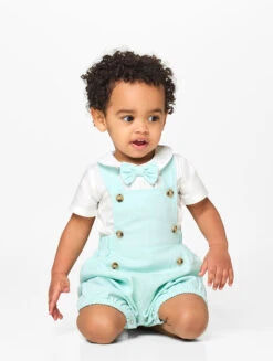Baby Boys Mint Dungaree Romper