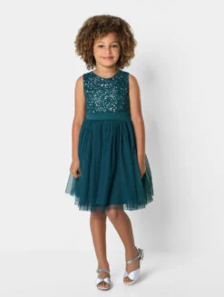 Mini Maya Girls Deep Teal Green Dress