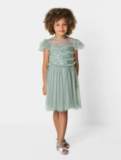 Mini Maya Girls Sage Dress - Monique