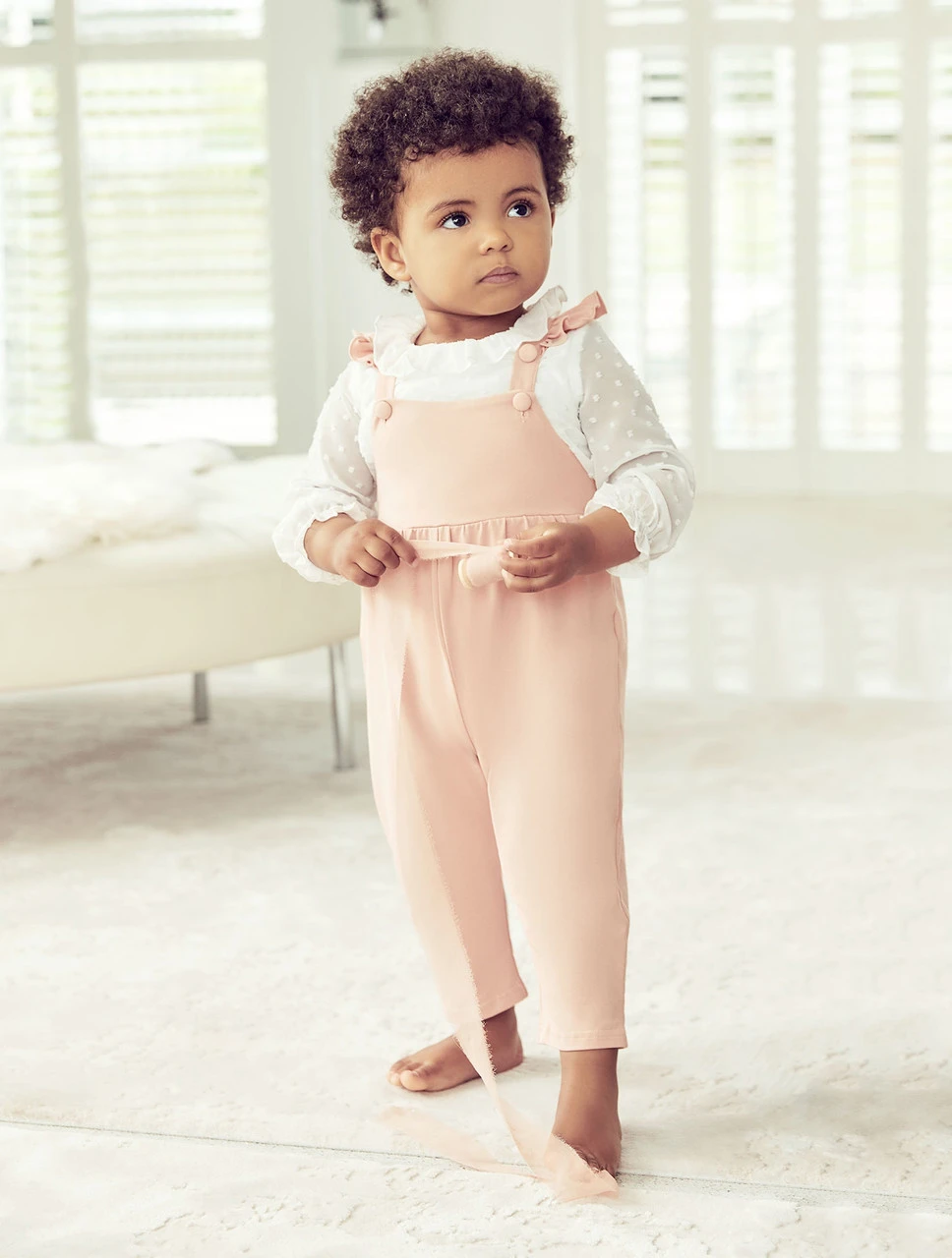 Baby Girls Pink Dungaree Set 5 Baby Girls Pink Dungaree Set - Image 3