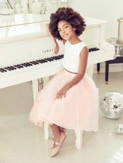 Girls 2pc White & Pink Bridesmaid Outfit 10 Girls 2pc White & Pink Bridesmaid Outfit -Stylish Children's Clothing Store 03 29 59143.1643121411