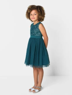 Mini Maya Girls Deep Teal Green Dress -Stylish Children's Clothing Store 03 00642.1634816425