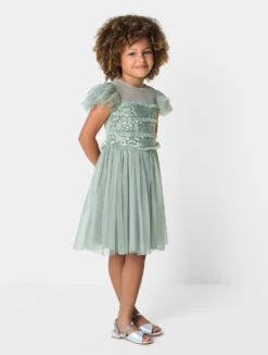 Mini Maya Girls Sage Dress - Monique -Stylish Children's Clothing Store 03 75709.1634911397