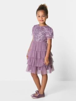 Mini Maya Girls Lilac Dress - Mischa -Stylish Children's Clothing Store 03 86107.1634910851