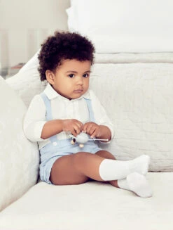 Baby Boys 2pc Blue Check Romper -Stylish Children's Clothing Store 04 19 34067.1626788360