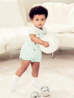 Baby Boys Mint Dungaree Romper -Stylish Children's Clothing Store 04 20 85298.1626788355