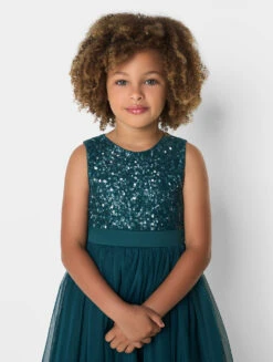 Mini Maya Girls Deep Teal Green Dress -Stylish Children's Clothing Store 04 09758.1634816425