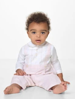 Baby Boys Ivory And Apricot Romper