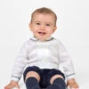 Baby Boys Ivory And Navy Romper -Stylish Children's Clothing Store 18.11.2020 babies9137 75444.1619021565
