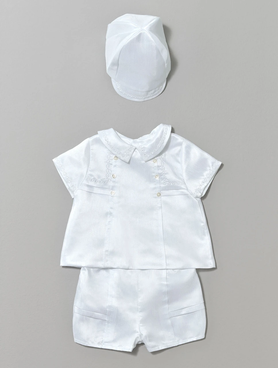 Sarah Louise Boys White Romper 4 Sarah Louise Boys White Romper - Image 2