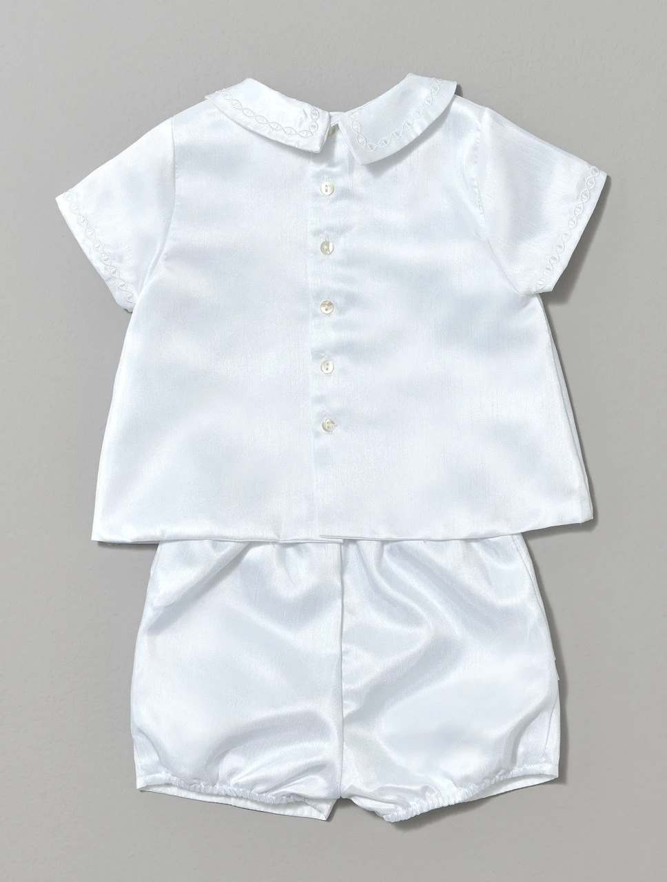 Sarah Louise Boys White Romper 5 Sarah Louise Boys White Romper - Image 3