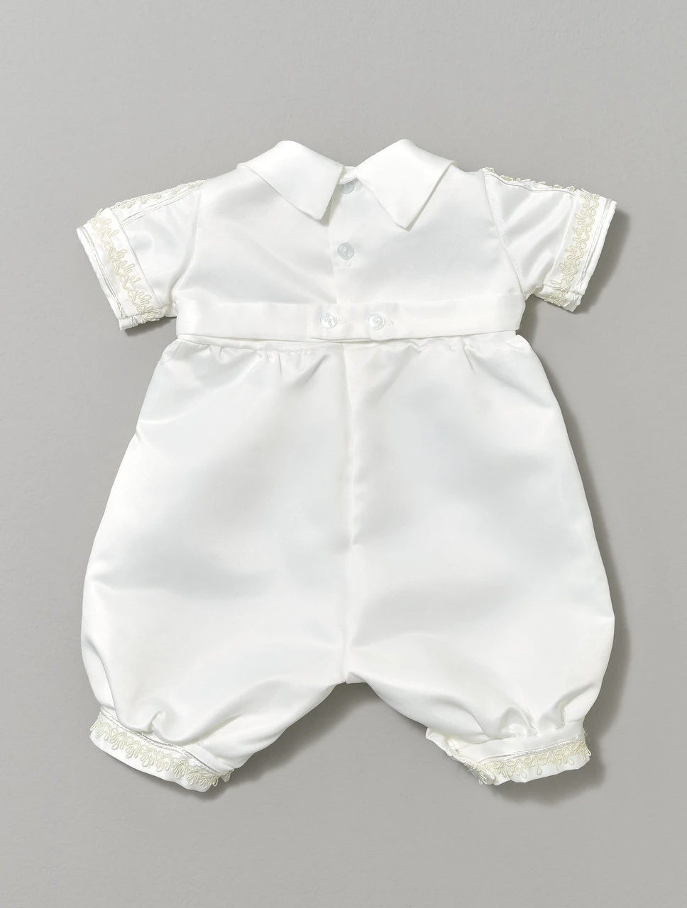 Boys Ivory Christening Romper 5 Boys Ivory Christening Romper - Image 3
