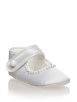 White Baby Girls Christening Shoes