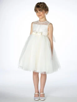 Girl's Ivory Flower Girl Dress
