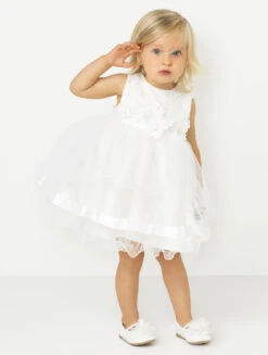 Baby Girls Ivory Flower Girl Dress