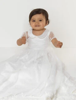 Baby Girls Ivory Christening Gown & Bonnet