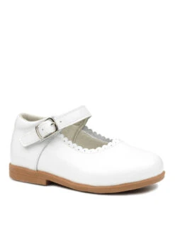 Baby Girls White Leather Flower Girl Shoes