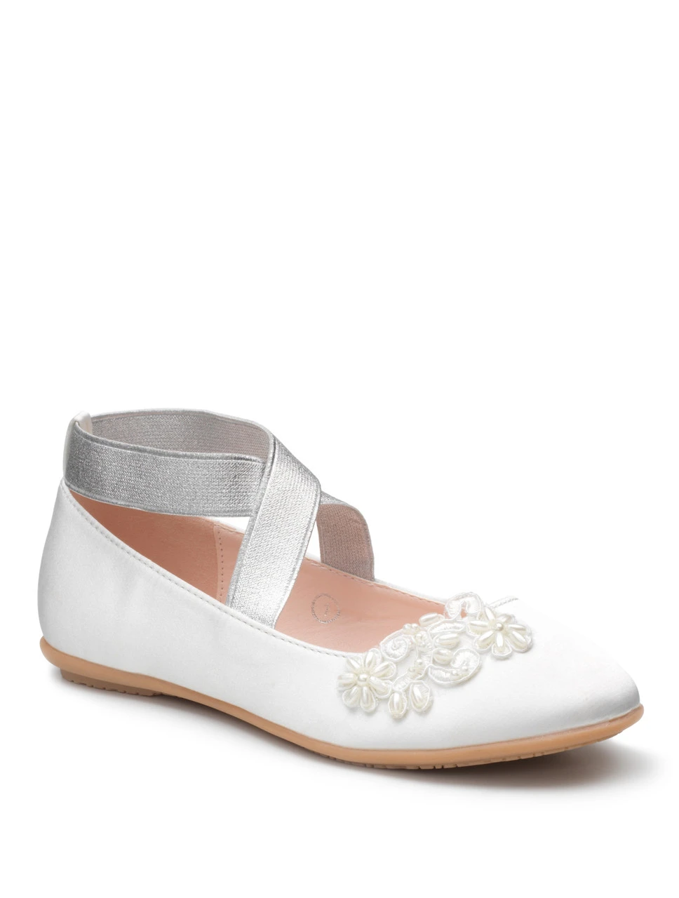 Girls Ivory And Silver Bridesmaid Shoes 3 Girls Ivory And Silver Bridesmaid Shoes