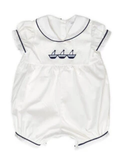 Baby Boys Ivory & Navy Christening Romper -Stylish Children's Clothing Store 1 138 2 72123.1619021453