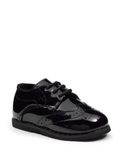Baby Boys Patent Black Brogue Shoes