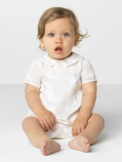 Sarah Louise Boys Ivory Romper