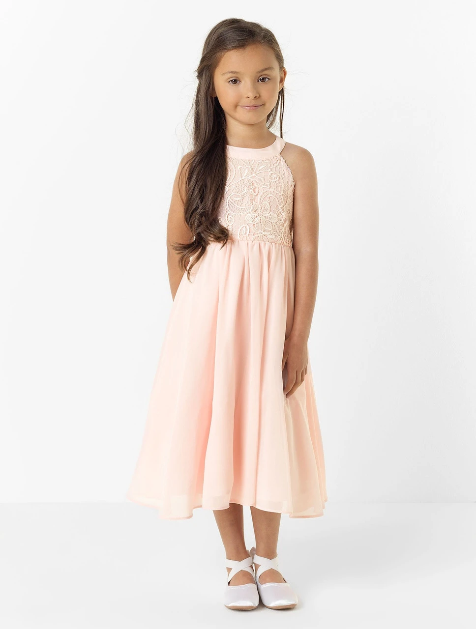 Girls Pale Pink Flower Girl Dress 3 Girls Pale Pink Flower Girl Dress