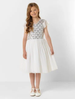 Girls Ivory Wedding Dress