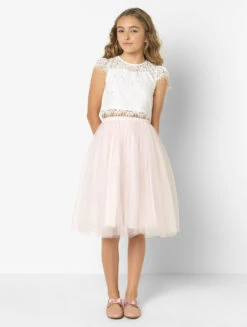 Paisley Of London Girls White Top & Blush Tutu Skirt Set