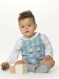 Ancar Baby Boys Green & White Romper