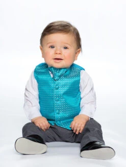 Baby Boys Aqua & Grey Page Boy Suit