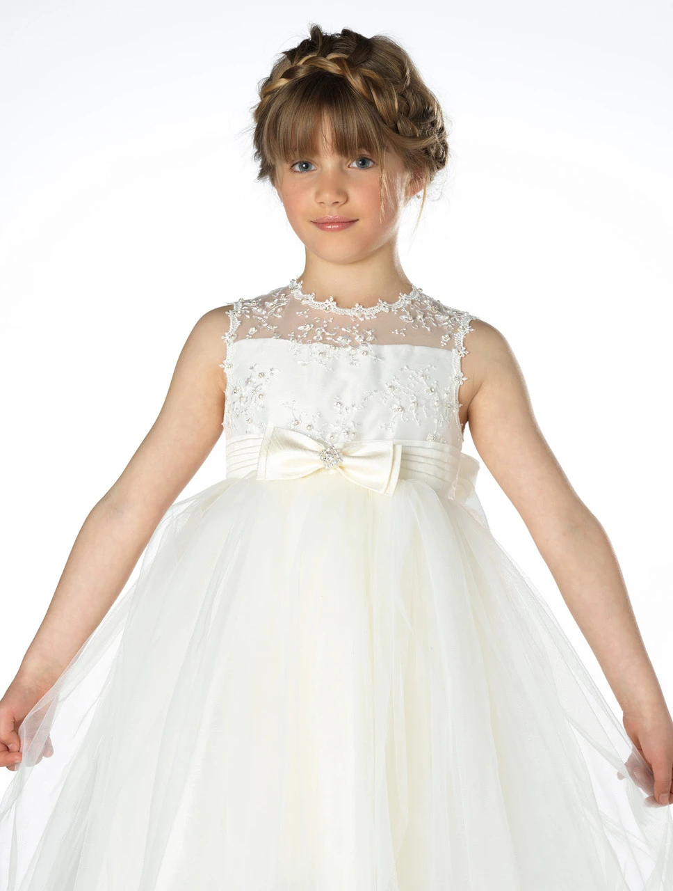 Girl's Ivory Flower Girl Dress 4 Girl's Ivory Flower Girl Dress - Image 2