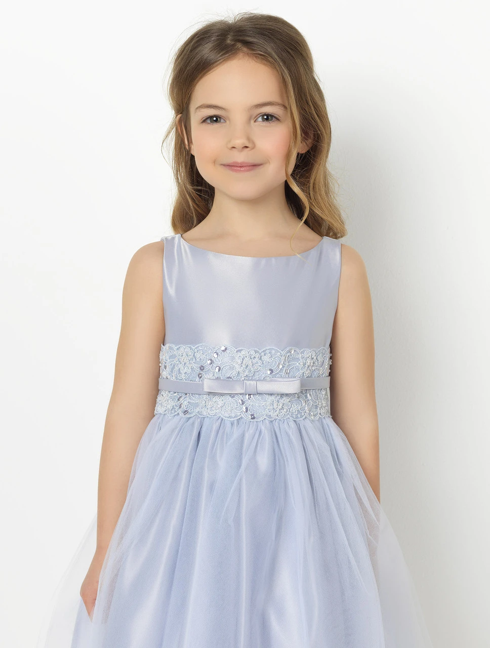 Girls Silver Party Dress 4 Girls Silver Party Dress - Image 2