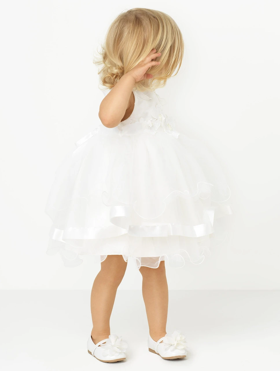 Baby Girls Ivory Flower Girl Dress 4 Baby Girls Ivory Flower Girl Dress - Image 2