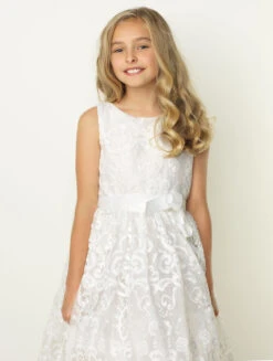 White Flower Girls Dress -Stylish Children's Clothing Store 2 125 159 32902.1619021462