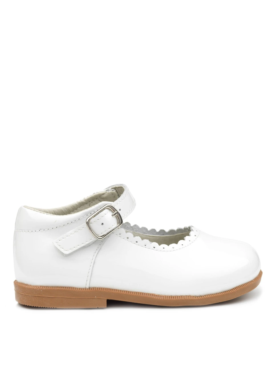 Baby Girls White Leather Flower Girl Shoes 4 Baby Girls White Leather Flower Girl Shoes - Image 2