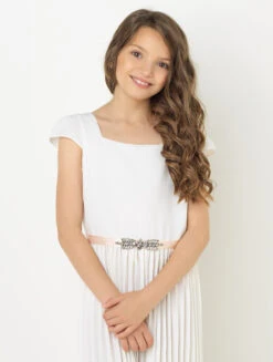 Girls Ivory Dress & Diamond Belt -Stylish Children's Clothing Store 2 127 54 02000.1619021469