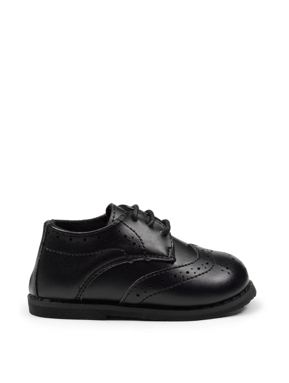 Baby Boys Matt Black Brogue Shoes 4 Baby Boys Matt Black Brogue Shoes - Image 2