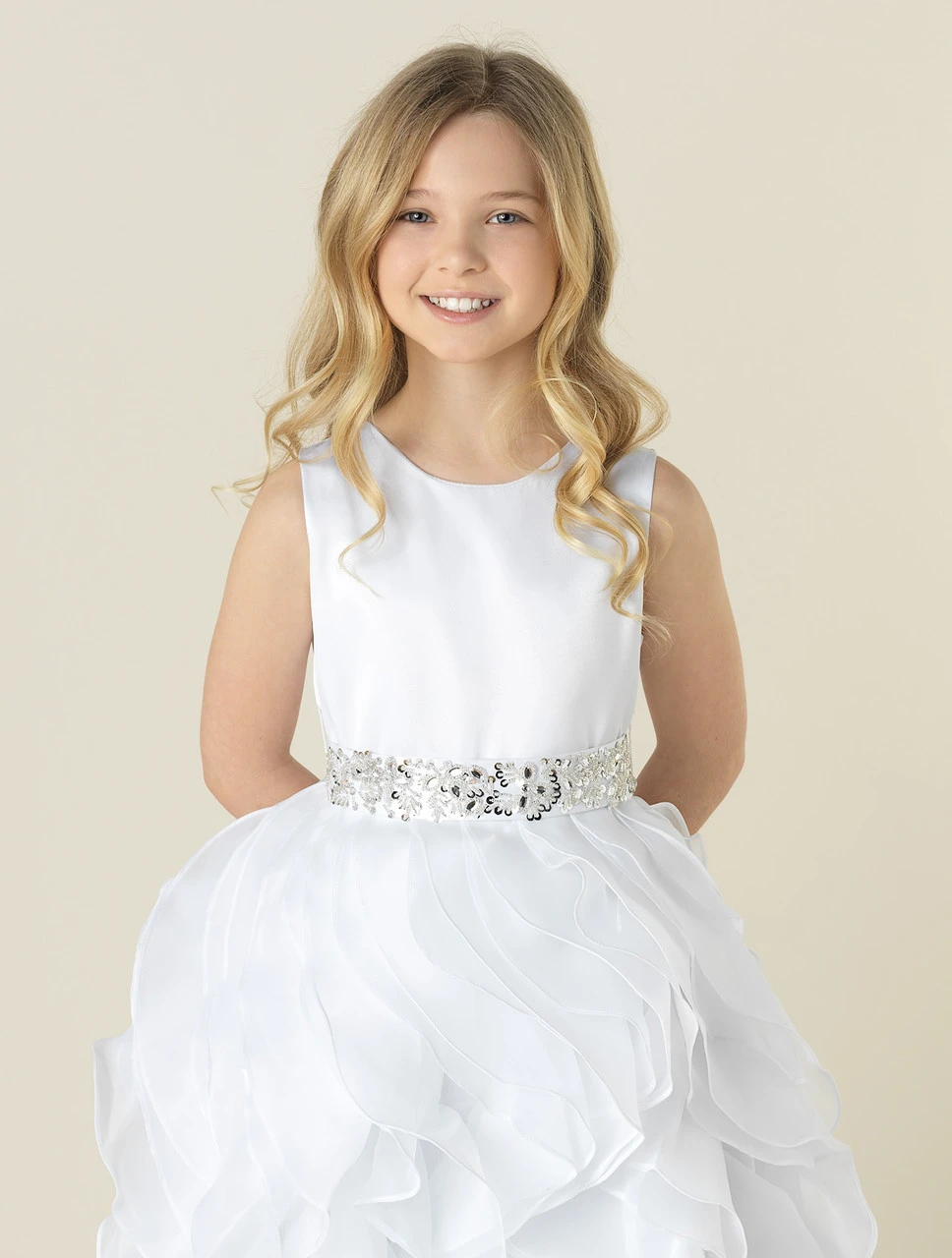 Girls White Communion Dress 4 Girls White Communion Dress - Image 2
