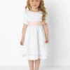 Little Girls White & Pink Royal Collection Dress 2 Little Girls White & Pink Royal Collection Dress -Stylish Children's Clothing Store 2 135 29 66172.1619021483