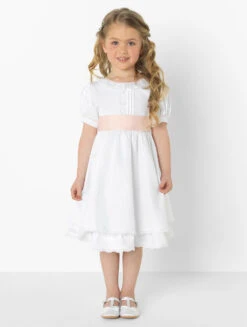 Little Girls White & Pink Royal Collection Dress