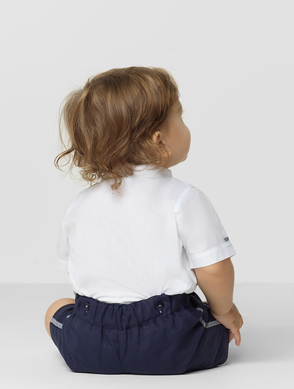 Ponto Por Ponto White & Navy Baby Boys Outfit 6 Ponto Por Ponto White & Navy Baby Boys Outfit - Image 4