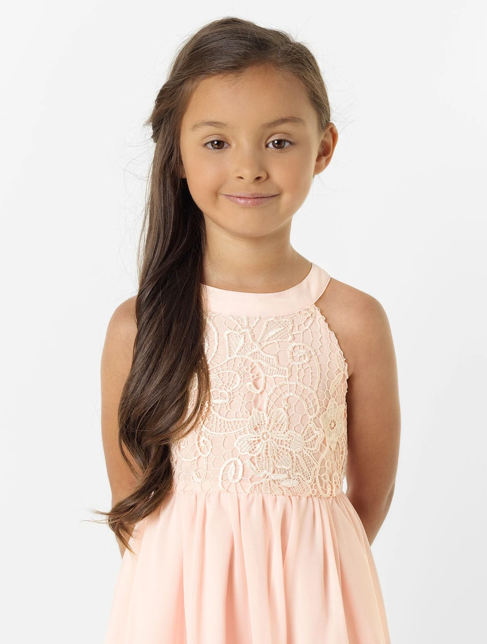 Girls Pale Pink Flower Girl Dress 5 Girls Pale Pink Flower Girl Dress - Image 3