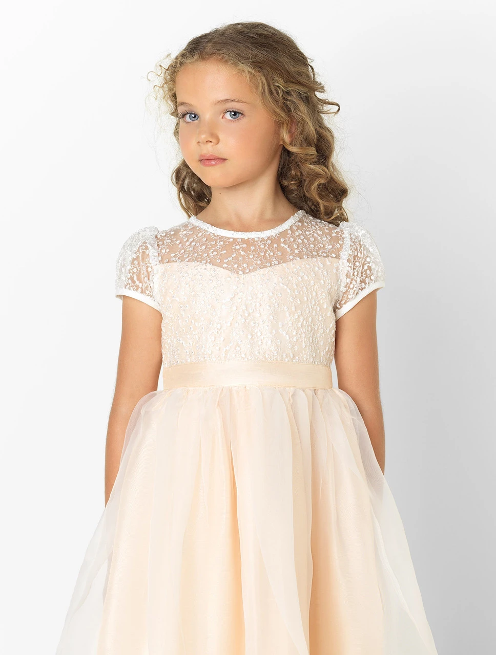 Girls Champagne Eloquence Dress 5 Girls Champagne Eloquence Dress - Image 3
