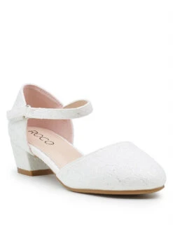 Girls Ivory Glitter Party Shoe - Kamellia