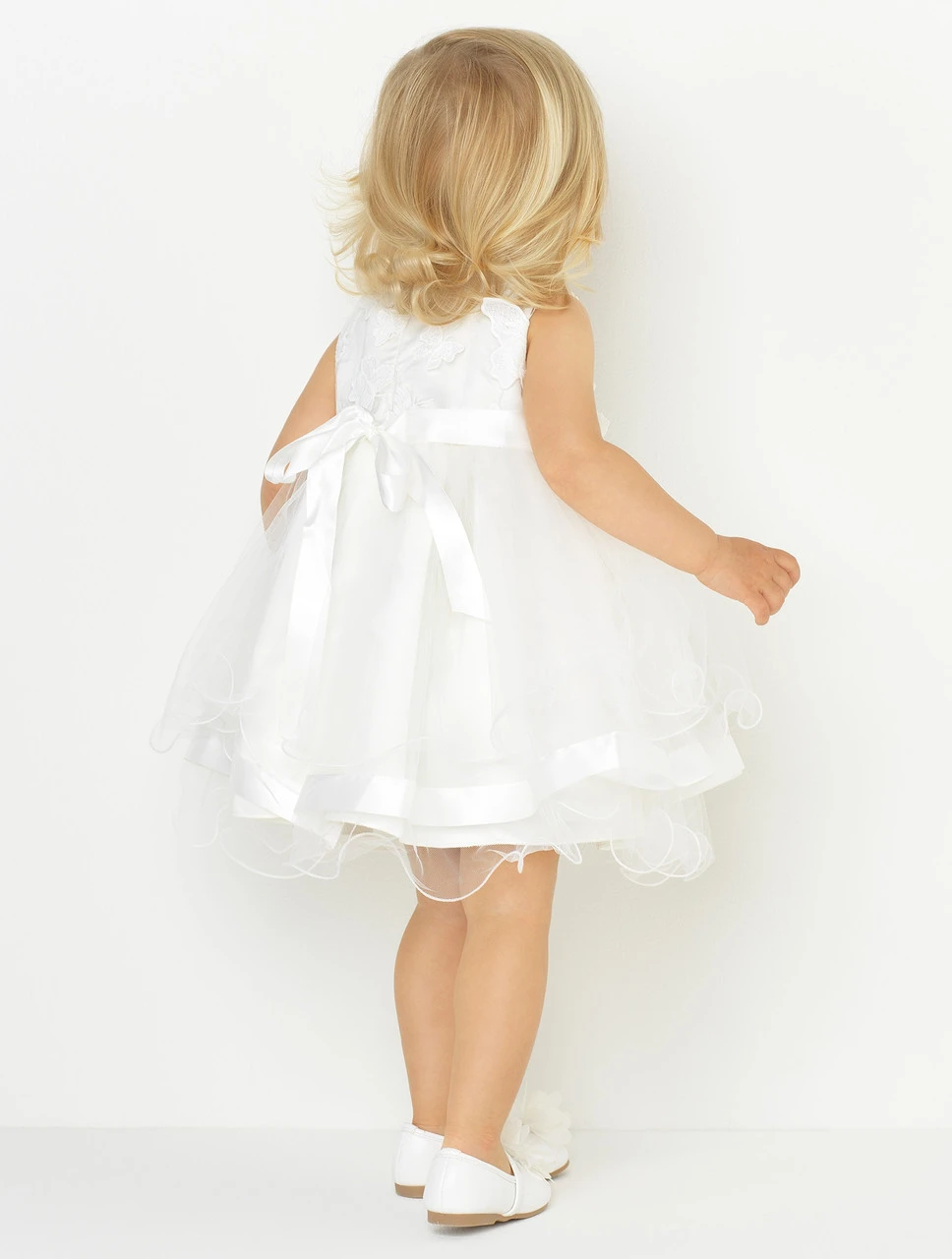 Baby Girls Ivory Flower Girl Dress 5 Baby Girls Ivory Flower Girl Dress - Image 3