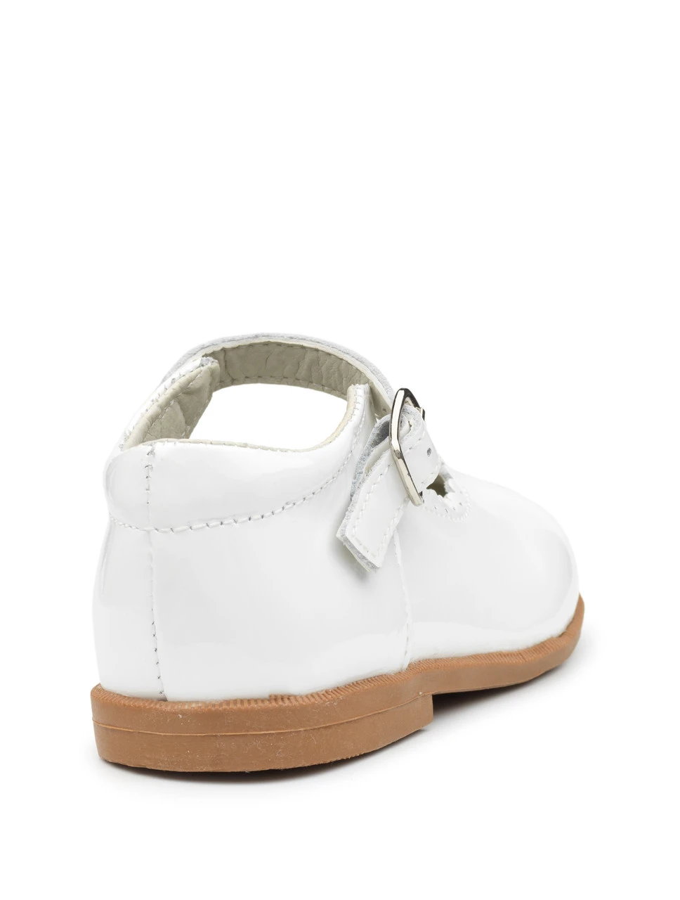 Baby Girls White Leather Flower Girl Shoes 5 Baby Girls White Leather Flower Girl Shoes - Image 3