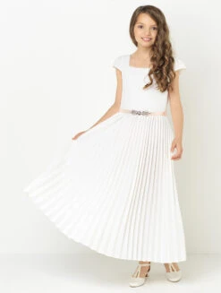Girls Ivory Dress & Diamond Belt -Stylish Children's Clothing Store 3 105 29 71894.1619021470