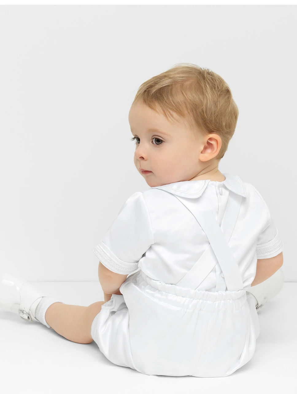 Boys White Christening Outfit 5 Boys White Christening Outfit - Image 3