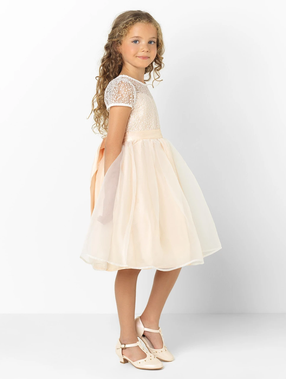Girls Champagne Eloquence Dress 6 Girls Champagne Eloquence Dress - Image 4