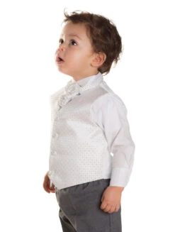 Baby Boys White & Grey Waistcoat Suit -Stylish Children's Clothing Store 3 23 18 55252.1619021348